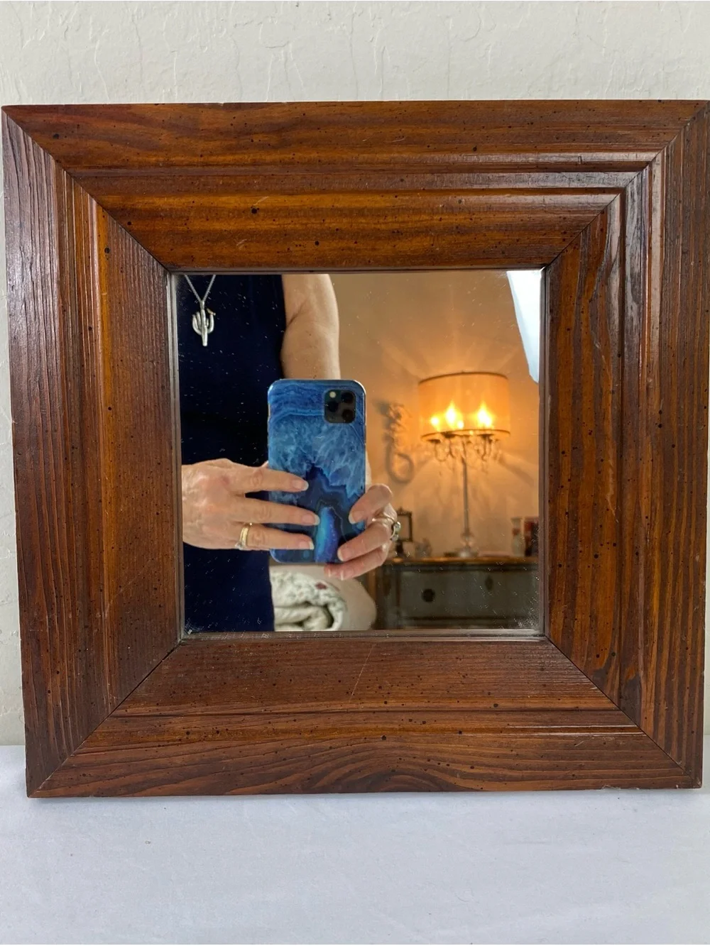 Rustic Brown Wood Framed Wall Mirror - Home Wall Decor Vintage
